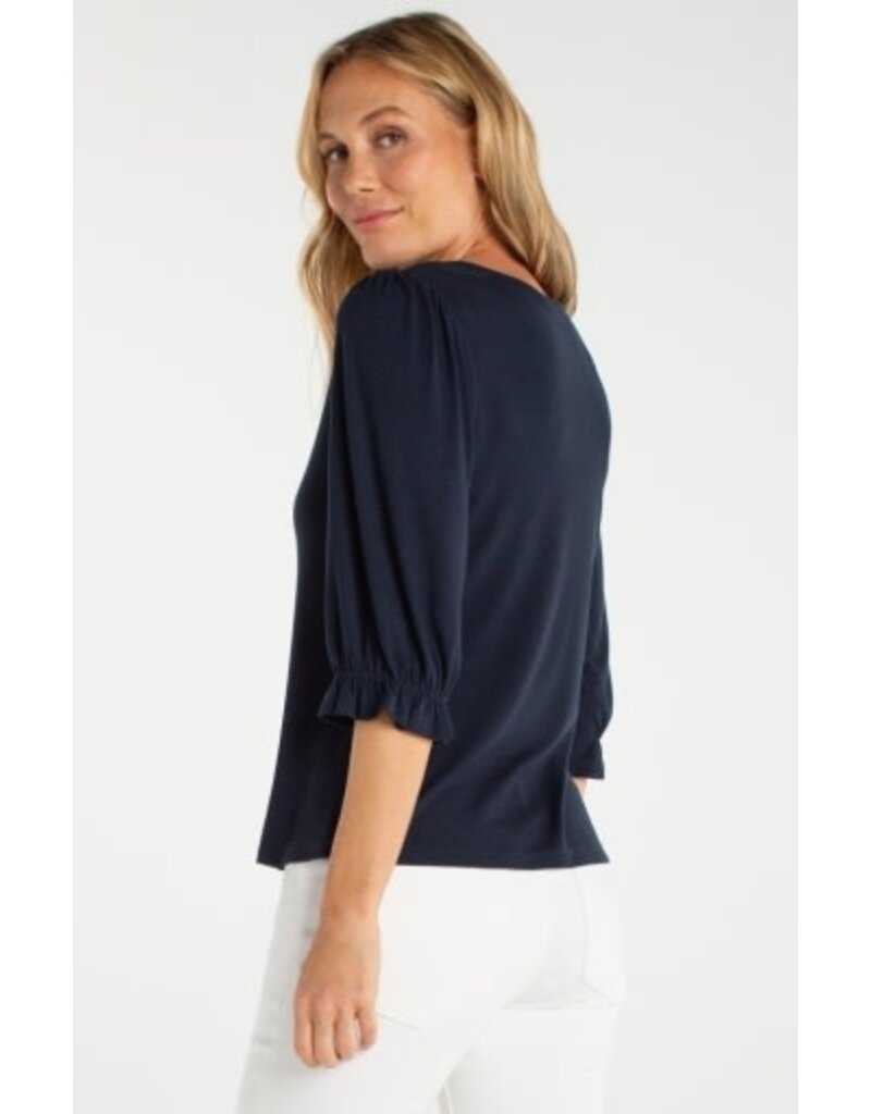 Liverpool Los Angeles Liverpool Elbow Sleeve Notch Knit Tee