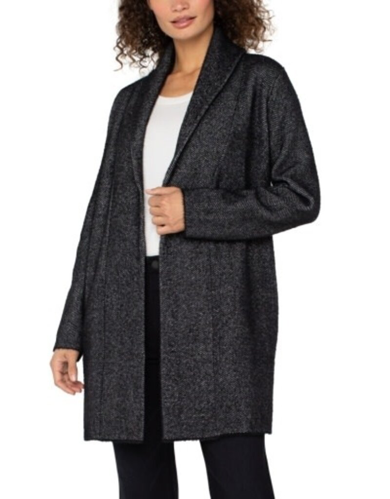 Liverpool Los Angeles Liverpool Long Sleeve Open Knit Shawl Sweater Coat