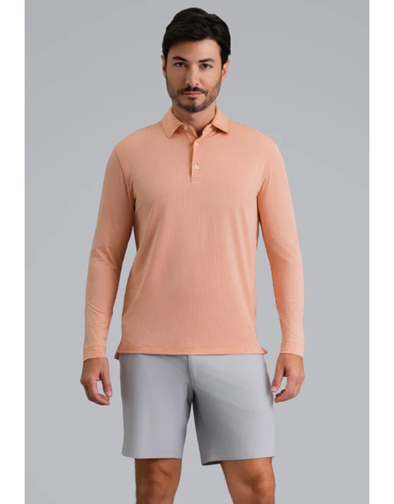 IBKul Liverpool Combo Stitch Long Sleeve Polo Peach Multi