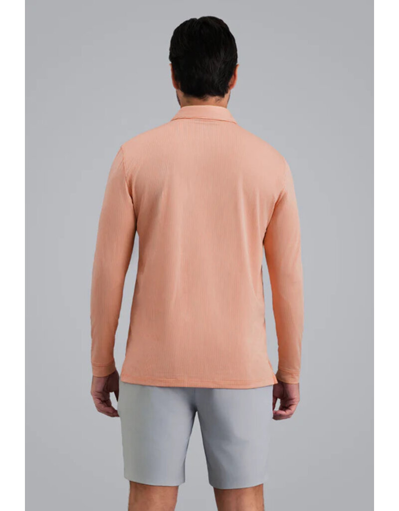 IBKul Liverpool Combo Stitch Long Sleeve Polo Peach Multi