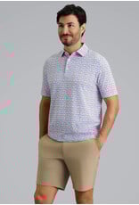 IBKul Ibkul Mint Julep Short Sleeve Polo Peach/Chocolate/Peri