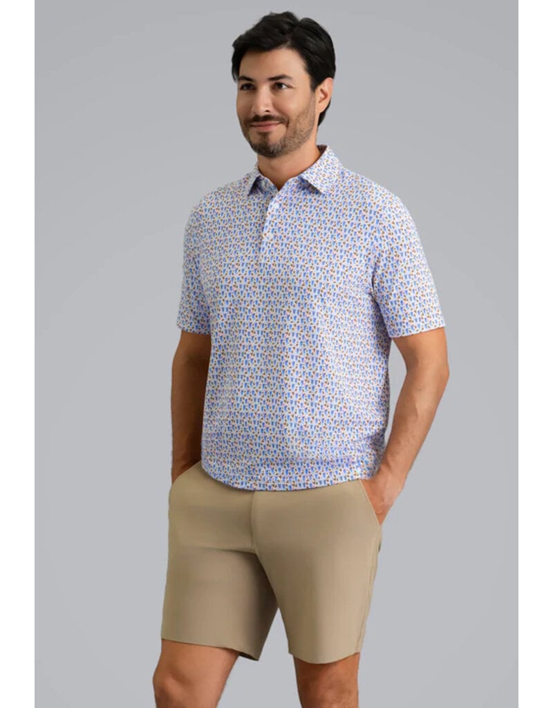 IBKul Ibkul Mint Julep Short Sleeve Polo Peach/Chocolate/Peri