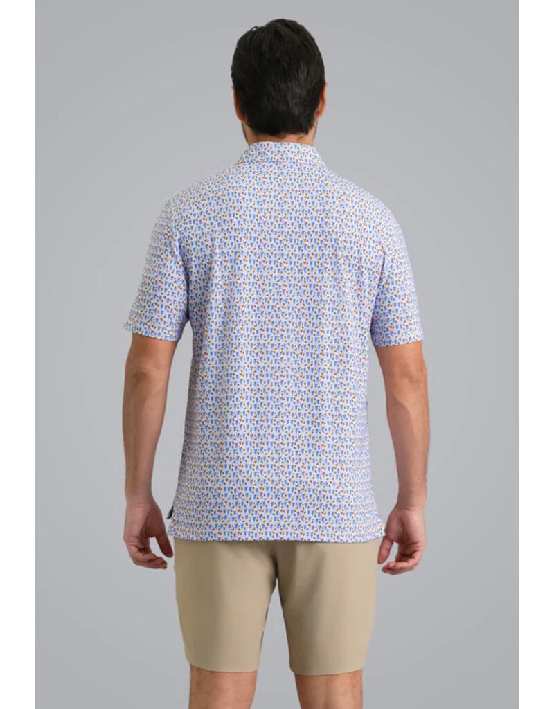 IBKul Ibkul Mint Julep Short Sleeve Polo Peach/Chocolate/Peri