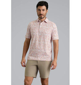 IBKul IBKul Hazy Short Sleeve Polo Peach/Chocolate