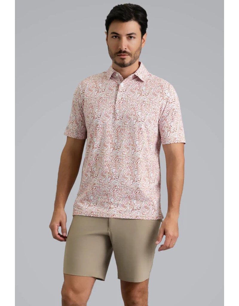 IBKul IBKul Hazy Short Sleeve Polo Peach/Chocolate
