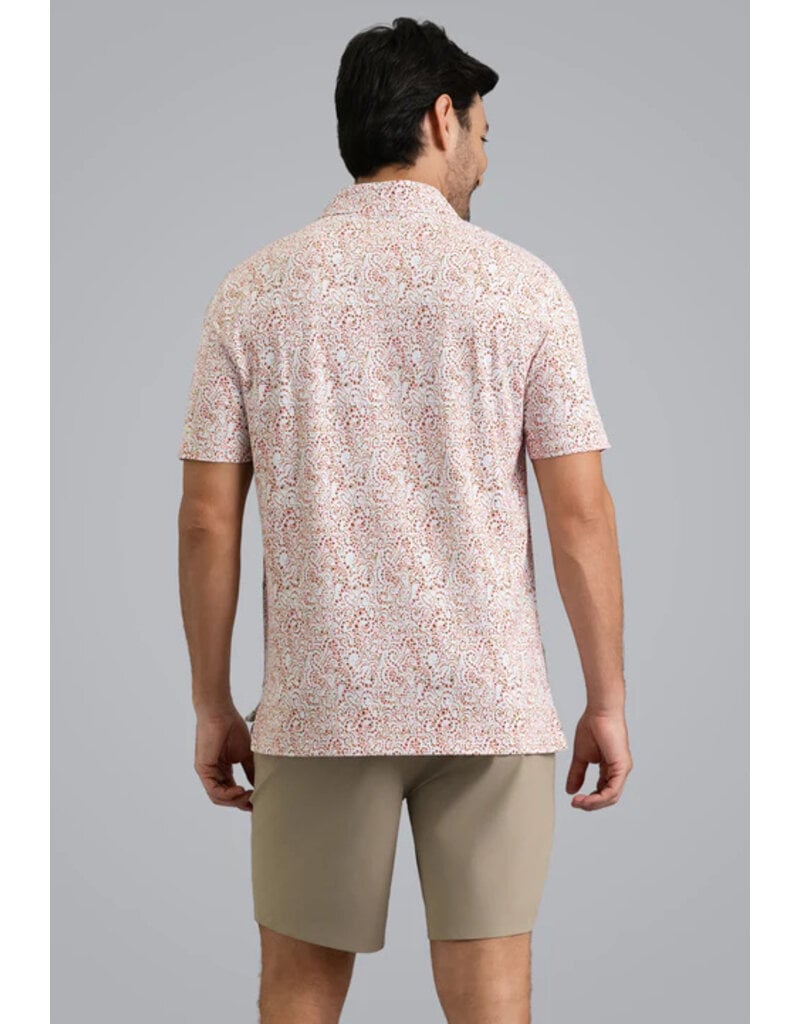 IBKul IBKul Hazy Short Sleeve Polo Peach/Chocolate