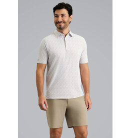 IBKul IBKul Throwing Darts Short Sleeve Polo Peach/Chocolate/Peri