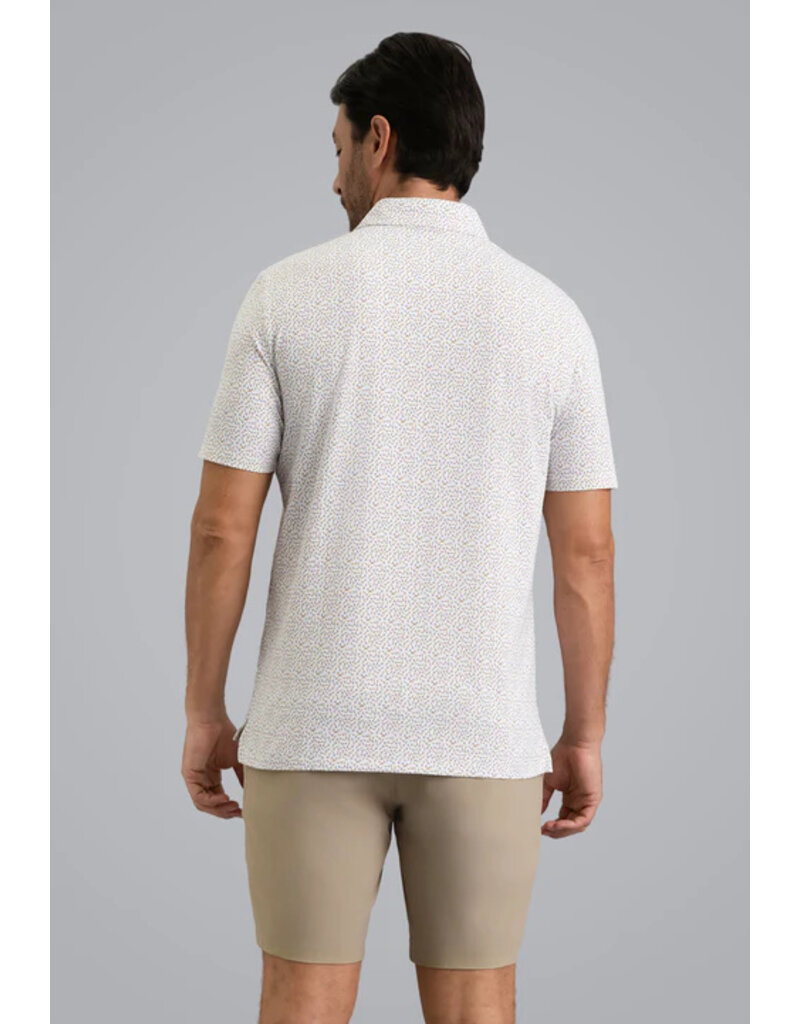 IBKul IBKul Throwing Darts Short Sleeve Polo Peach/Chocolate/Peri