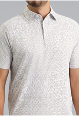 IBKul IBKul Throwing Darts Short Sleeve Polo Peach/Chocolate/Peri