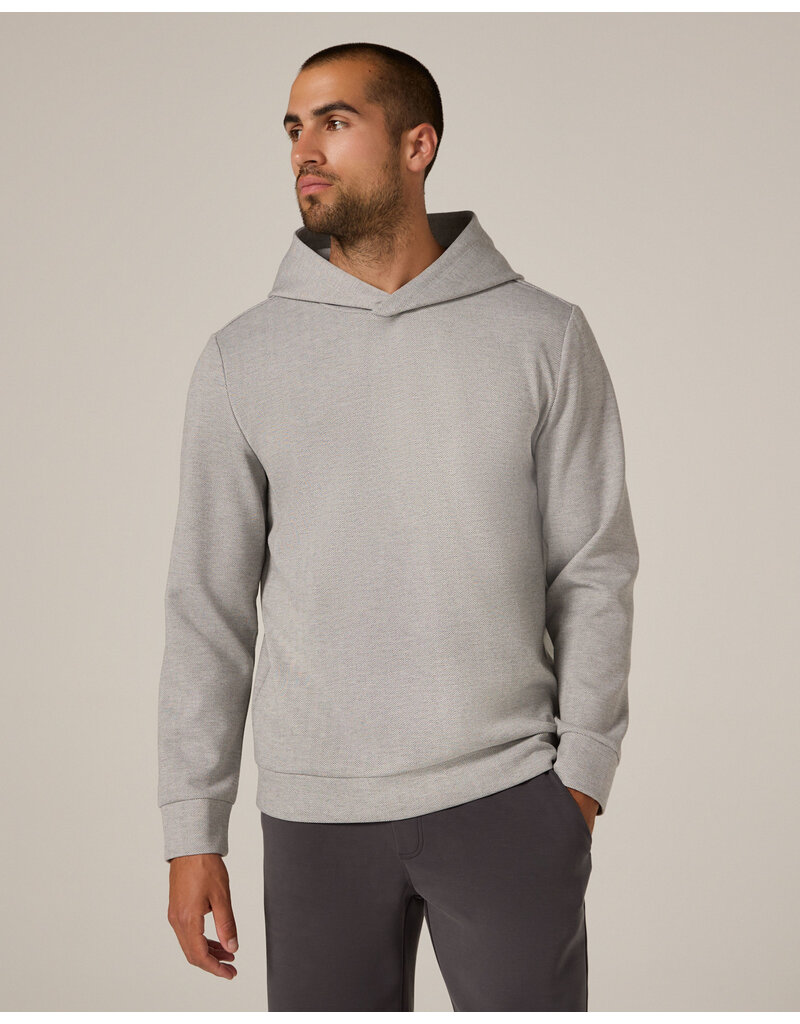 7 Diamonds 7Diamonds Roarke Herringbone Hoodie Light Grey