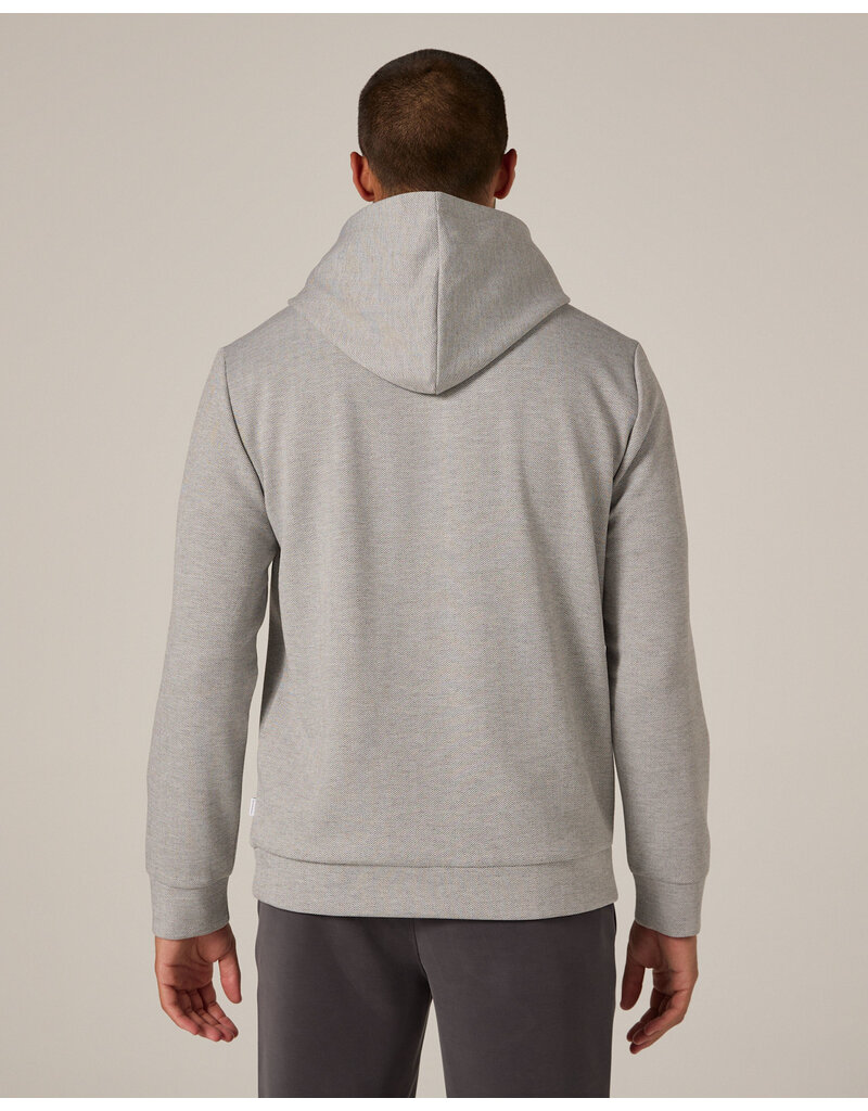 7 Diamonds 7Diamonds Roarke Herringbone Hoodie Light Grey