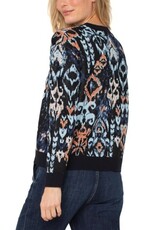 Liverpool Los Angeles Liverpool Long Sleeve Crew Neck Dropped Shoulder Jacquard Sweater