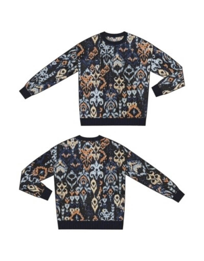 Liverpool Los Angeles Liverpool Long Sleeve Crew Neck Dropped Shoulder Jacquard Sweater