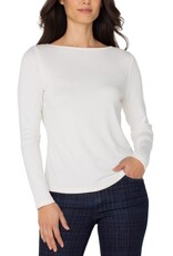 Liverpool Los Angeles Liverpool Long Sleeve Boat Neck Knit Top
