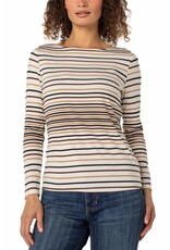 Liverpool Los Angeles Liverpool Long Sleeve Boat Neck Knit Top