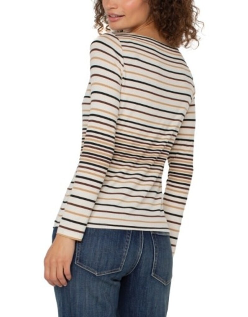 Liverpool Los Angeles Liverpool Long Sleeve Boat Neck Knit Top