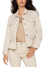 Liverpool Los Angeles Liverpool Peplum Jacket Cappucino Stripe