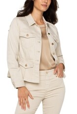Liverpool Los Angeles Liverpool Peplum Jacket Cappucino Stripe