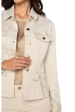 Liverpool Los Angeles Liverpool Peplum Jacket Cappucino Stripe