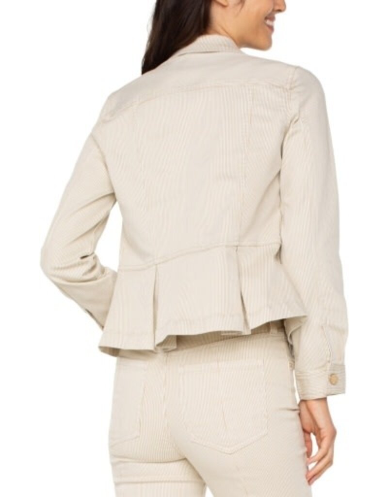 Liverpool Los Angeles Liverpool Peplum Jacket Cappucino Stripe