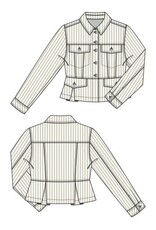 Liverpool Los Angeles Liverpool Peplum Jacket Cappucino Stripe