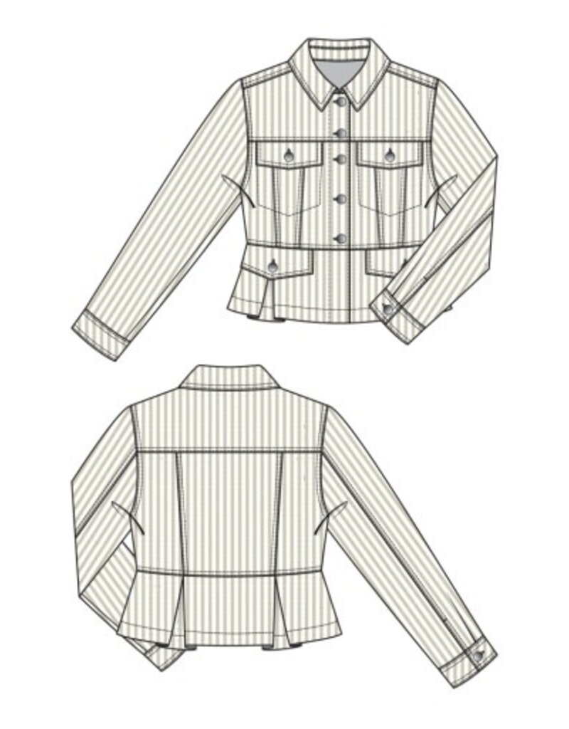 Liverpool Los Angeles Liverpool Peplum Jacket Cappucino Stripe