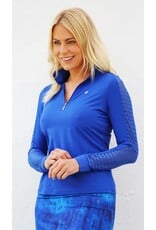 Famara Golf Famara Sheer Long Sleeve Shirt Cobalt