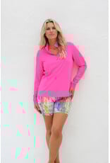 Famara Golf Famara Sheer Long Sleeve Shirt Hot Pink
