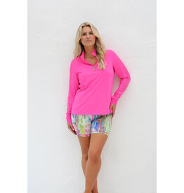 Famara Golf Famara Sheer Long Sleeve Shirt Hot Pink