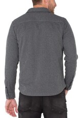 Liverpool Los Angeles Liverpool Knit Long Sleeve Button Up Shirt Grey Herringbone Metal