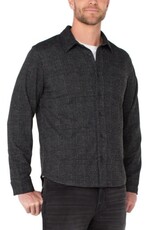 Liverpool Los Angeles Liverpool Knit Long Sleeve Button Up Shirt Charcoal Black