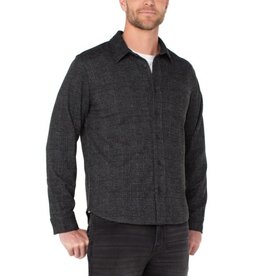 Liverpool Los Angeles Liverpool Knit Long Sleeve Button Up Shirt Charcoal Black