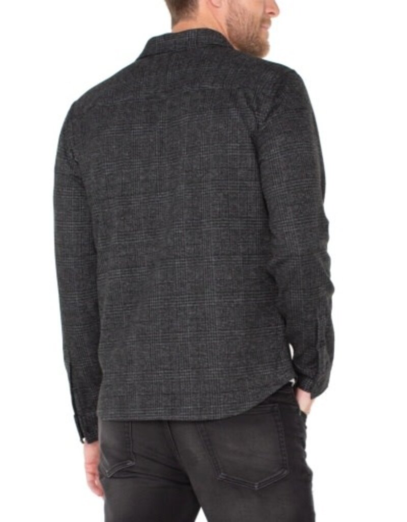 Liverpool Los Angeles Liverpool Knit Long Sleeve Button Up Shirt Charcoal Black