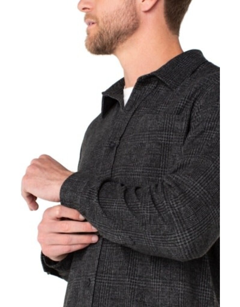 Liverpool Los Angeles Liverpool Knit Long Sleeve Button Up Shirt Charcoal Black