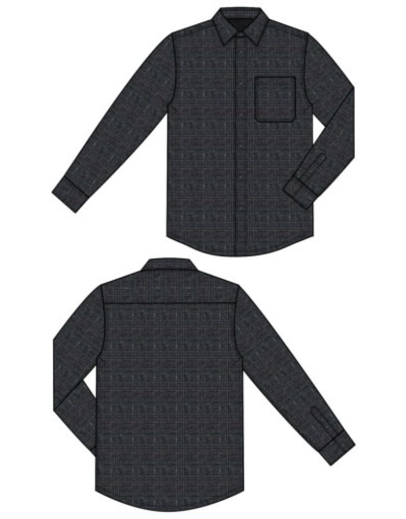 Liverpool Los Angeles Liverpool Knit Long Sleeve Button Up Shirt Charcoal Black