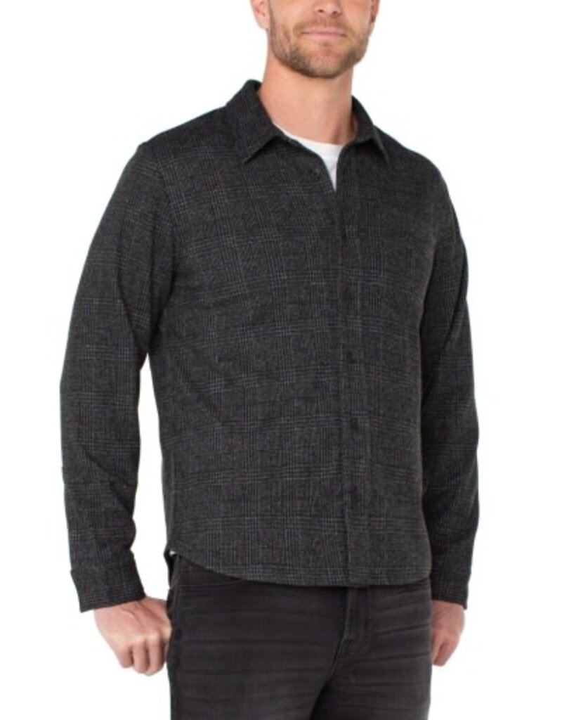 Liverpool Los Angeles Liverpool Knit Long Sleeve Button Up Shirt Charcoal Black