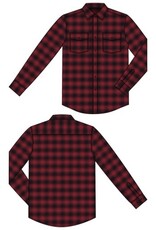 Liverpool Los Angeles Liverpool Long Sleeve Button Up Shirt w/Flap Pocket Crimson Multi