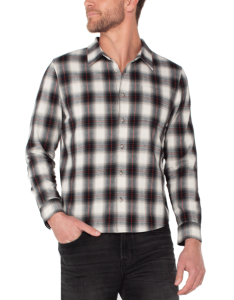 Liverpool Los Angeles Liverpool Long Sleeve Button Up Shirt Black Red Multi