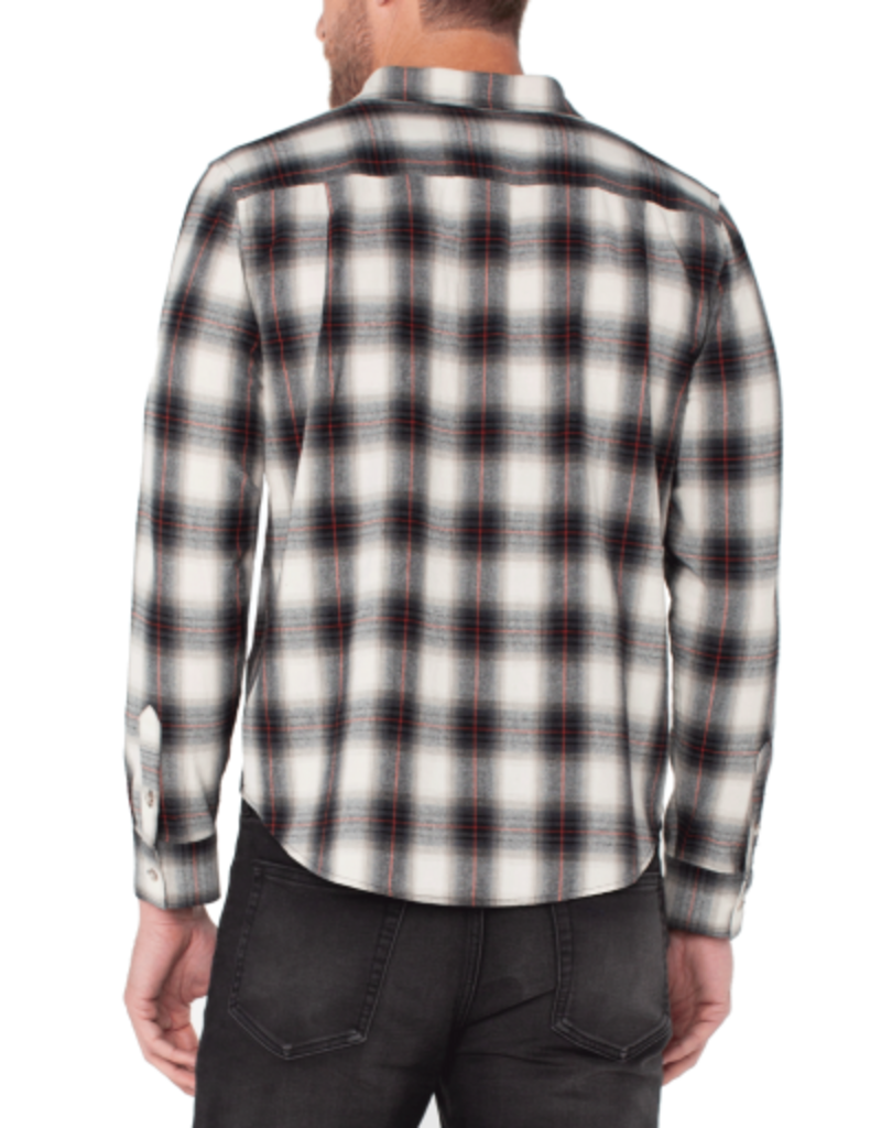 Liverpool Los Angeles Liverpool Long Sleeve Button Up Shirt Black Red Multi