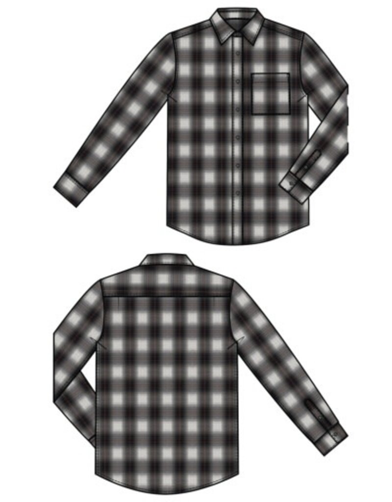 Liverpool Los Angeles Liverpool Long Sleeve Button Up Shirt Black Red Multi