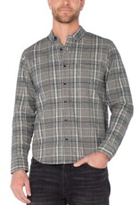 Liverpool Los Angeles Liverpool Long Sleeve Button Up Shirt Teal Multi