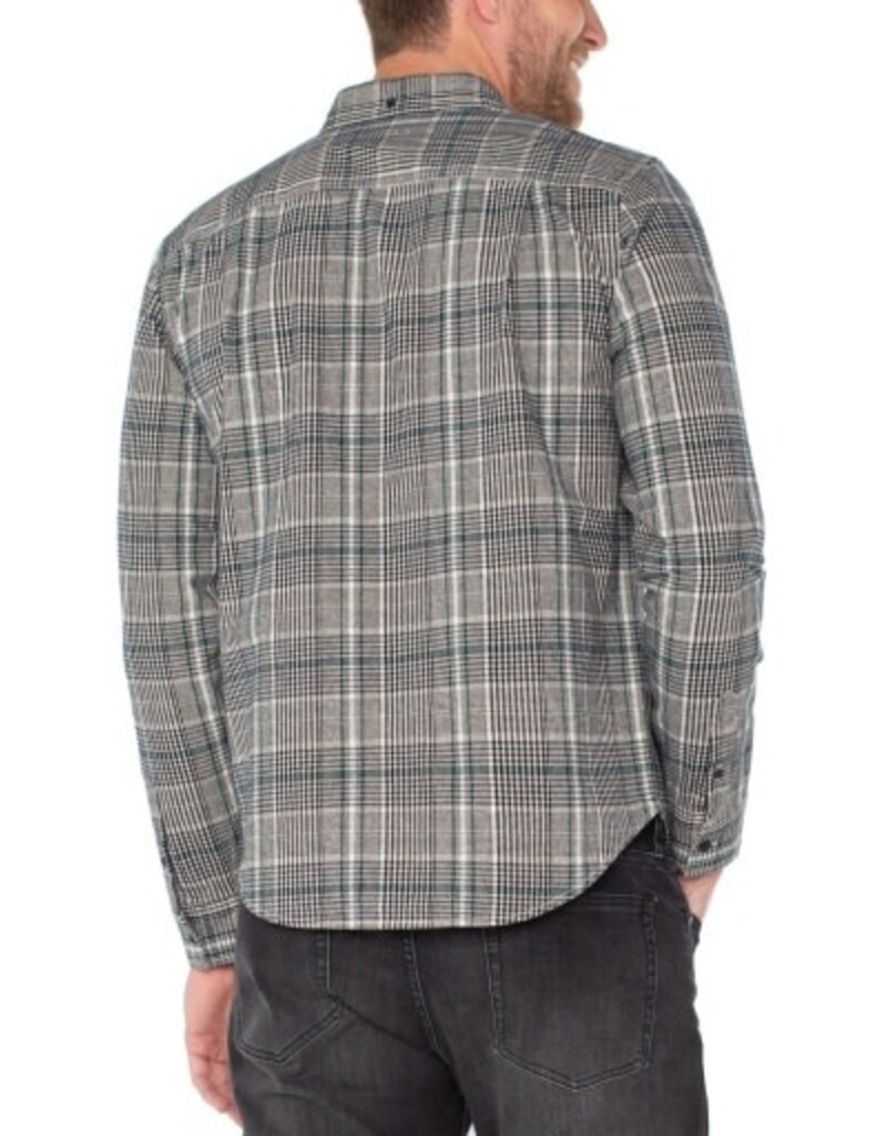 Liverpool Los Angeles Liverpool Long Sleeve Button Up Shirt Teal Multi