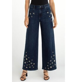 Liverpool Los Angeles Liverpool Stride Wide Leg 30" Snowflake