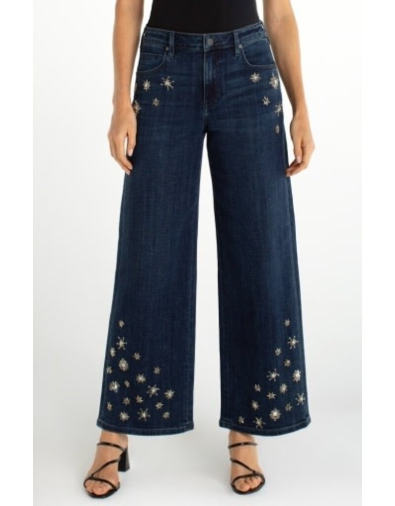 Liverpool Los Angeles Liverpool Stride Wide Leg 30" Snowflake