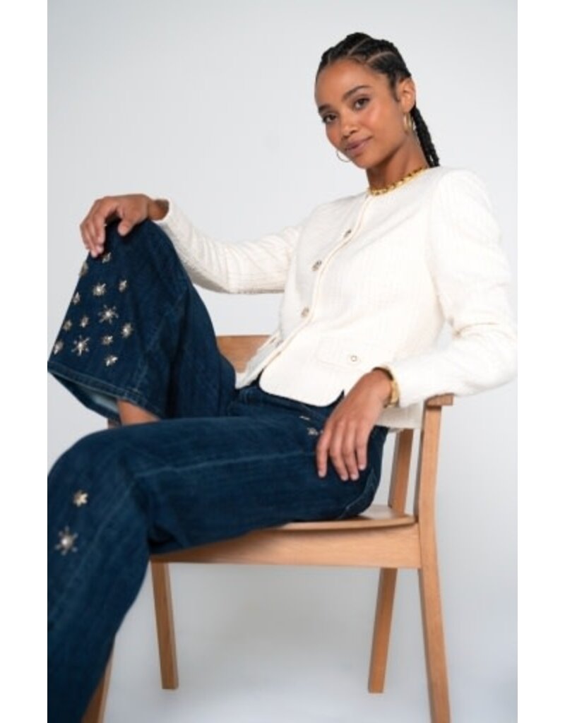 Liverpool Los Angeles Liverpool Stride Wide Leg 30" Snowflake