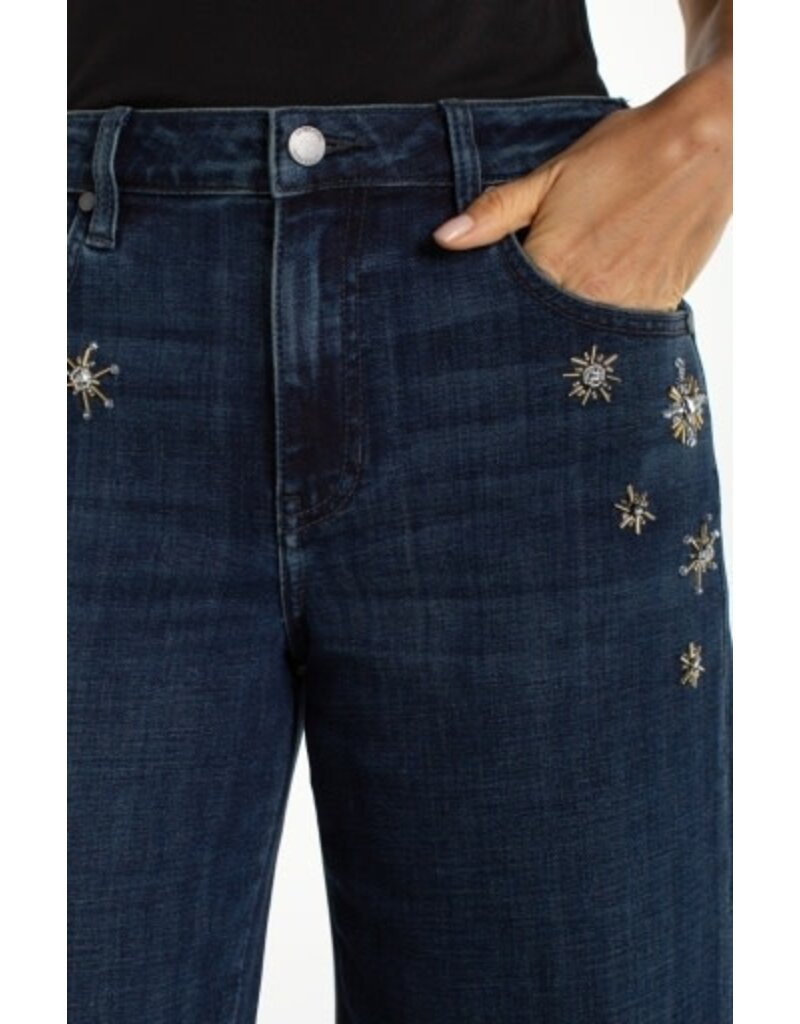 Liverpool Los Angeles Liverpool Stride Wide Leg 30" Snowflake