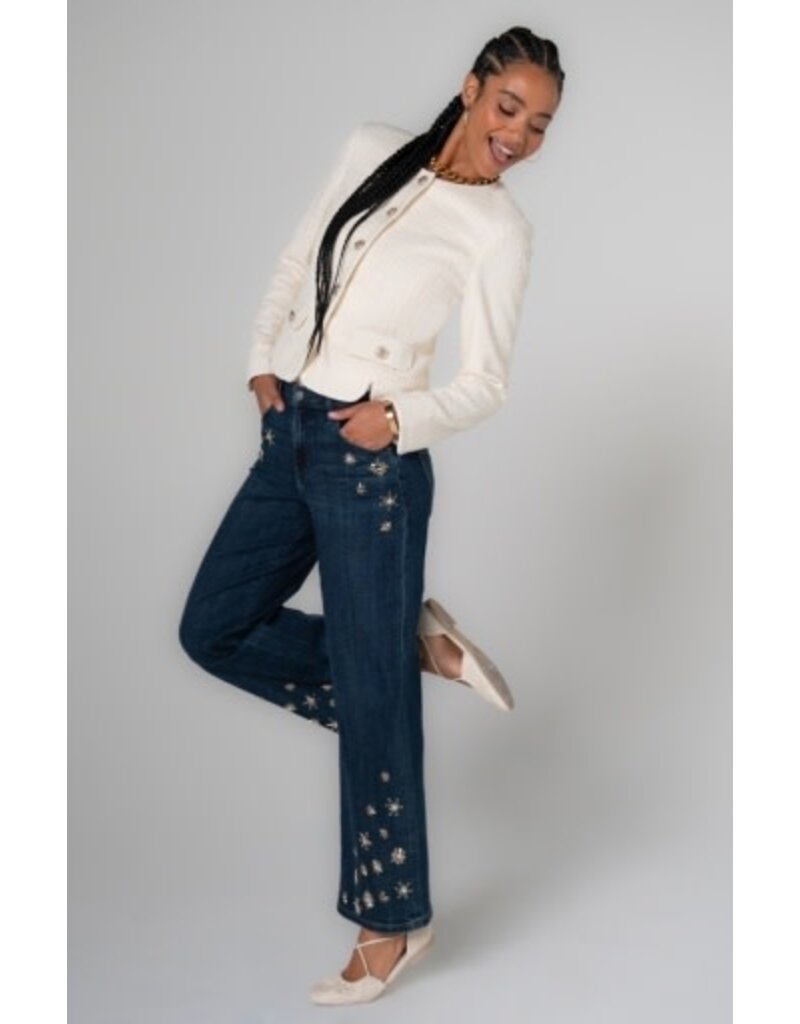 Liverpool Los Angeles Liverpool Stride Wide Leg 30" Snowflake