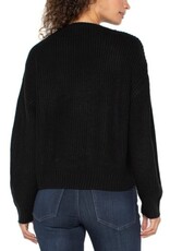 Liverpool Los Angeles Liverpool Long Sleeve Crew Neck Sweater w/ Fringe