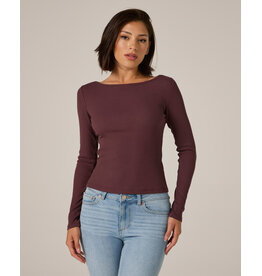 7 Diamonds 7Diamonds MODAL RIBBED BOATNECK TOP