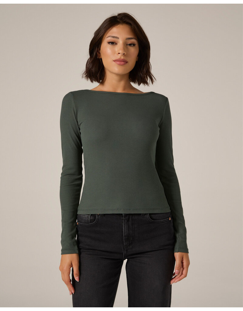 7 Diamonds 7Diamonds MODAL RIBBED BOATNECK TOP
